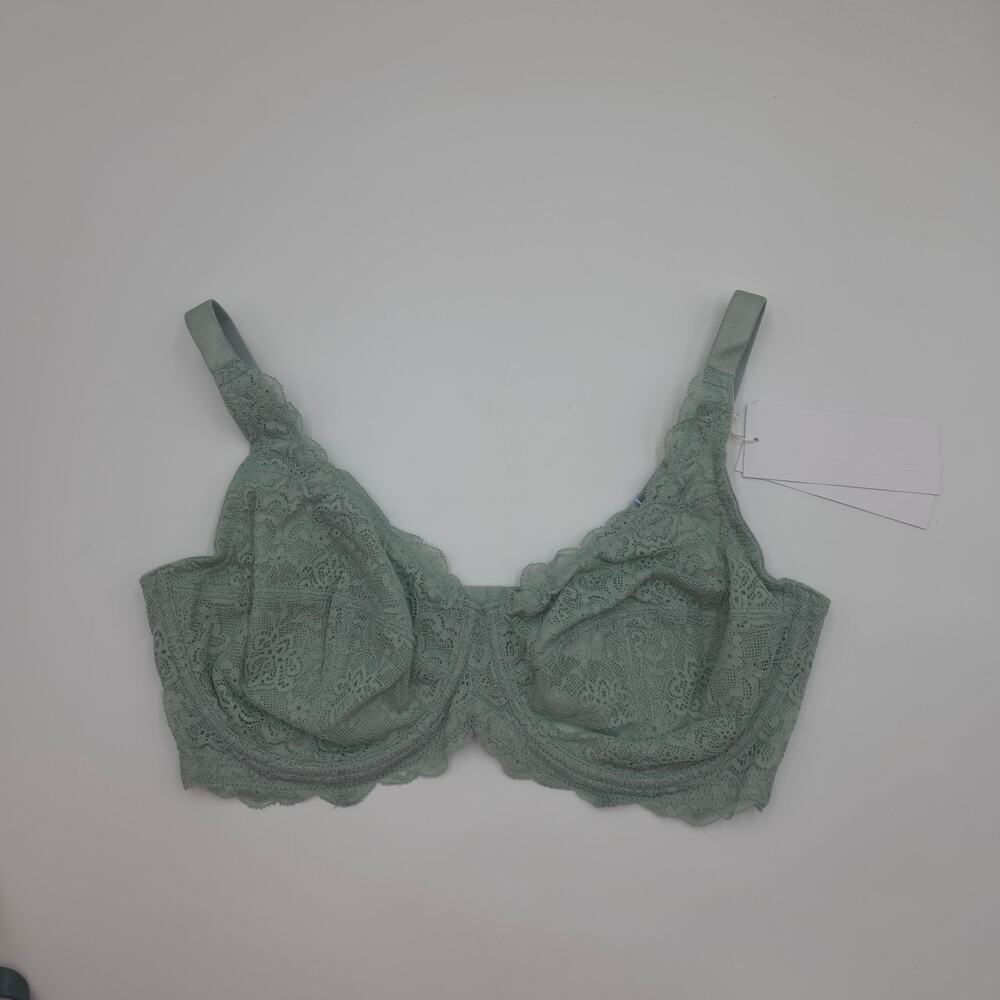 HSIA All-Over Floral Lace Bra 0070 in Jade Size 34DDD